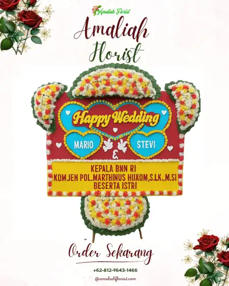Papan Bunga Pernikahan Tobimeita